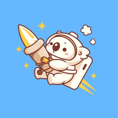 Kılıçlı şirin beyaz ayı.