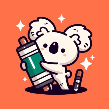 Elinde haplar olan sevimli çizgi film karakteri el çizimi biçim illüstrasyonu