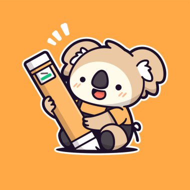 Sevimli çizgi film ayısı elinde boş bir pankart tutuyor..