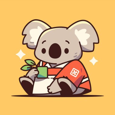Sevimli koala çizgi film karakteri çizimi