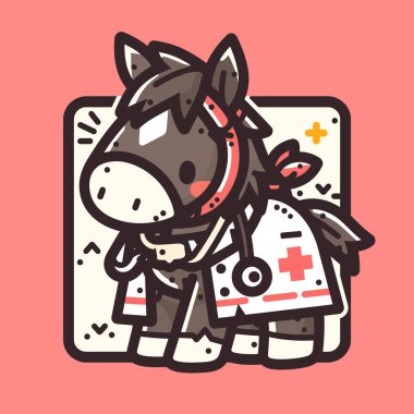 Şirin at karakteri. vektör çizimi tasarımı