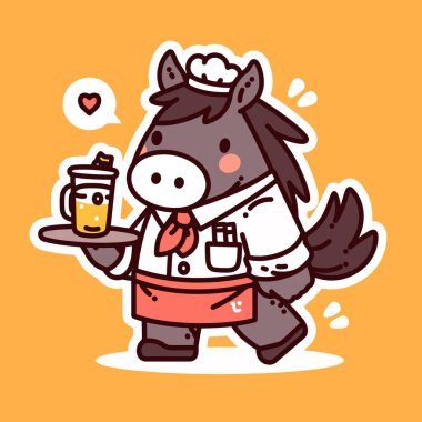 Kahve kostümlü şirin küçük kız.