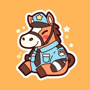 Küçük şirin at maskotu çizgi film karakteri