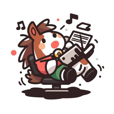 Şirin bir köpek çizgi filminin vektör çizimi