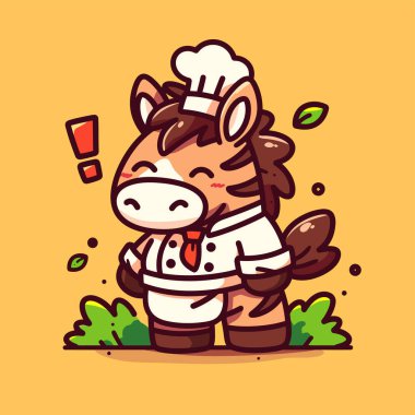 Çizgi film tarzında şirin bir at.