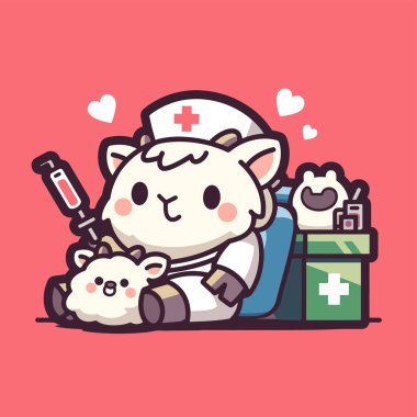 Köpekli kedi. vektör karikatür çizimi