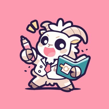 Çizgi film karakteri şirin tavşan kitap okuyor..