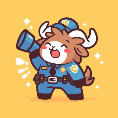 Şirin hayvan maskotu. Çizgi film karakteri. vektör illüstrasyonu