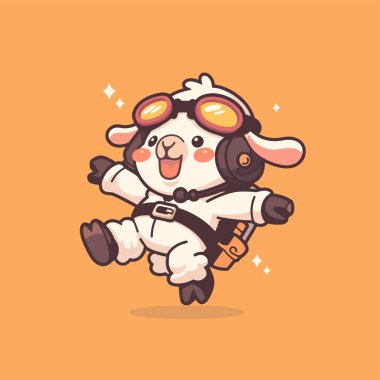 Tatlı astronot çizgi film karakteri. vektör sanat illüstrasyonu