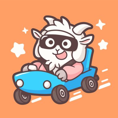 Pembe arka planda giden komik çizgi film bebek arabası. vektör illüstrasyonu.