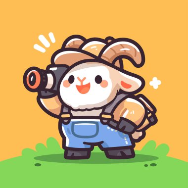 Şirin tavşan çizgi film vektör tasarımı çizimi.