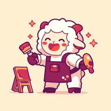 Sevimli küçük koyun çizgi film karakteri.