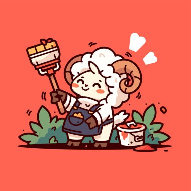 Mutlu bir yeni yılı kutlamak için karikatür arkaplanının vektör çizimi.