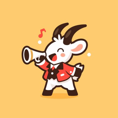 Boynuzlu şirin bir boğa. vektör illüstrasyonu.