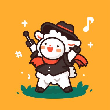 Sevimli tavşan karikatür vektör çizim grafik tasarım