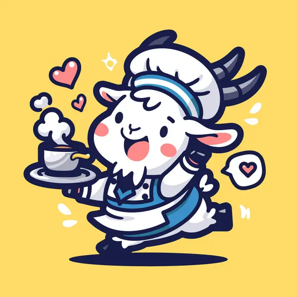 Mutlu yıllar. Boynuzlu keçinin sevimli çizgi film karakteri.