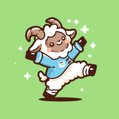 Şirin keçi vektör çizimi. karikatür hayvan karakteri.