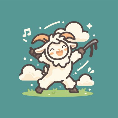 sevimli çizgi film karakteri vektör çizimi tasarımı