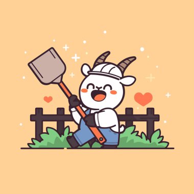 Çizgi filmdeki çiftçi elinde çatal