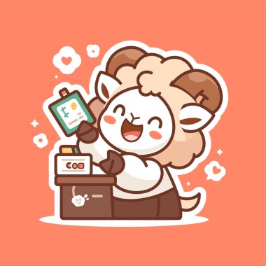 vektör şirin hayvan çizgi film karakteri. Sevimli çizgi film hayvanı. vektör illüstrasyonu.