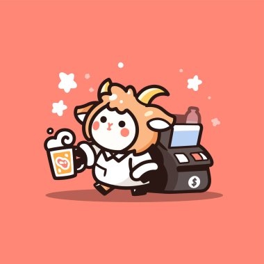 Şirin köpek maskotu. hayvan çizgi film karakter vektör illüstrasyonu