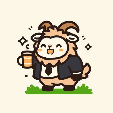 Bir kupa çayla sevimli panda karakteri. vektör illüstrasyonu.