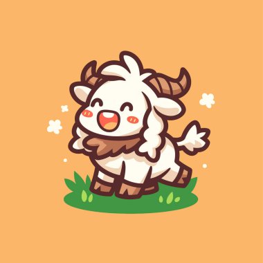 Mutlu şirin keçi çizgi film karakteri.