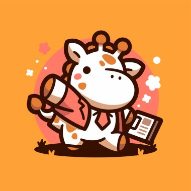 Çizgi film karakteri elinde bir bardak süt tutuyor.