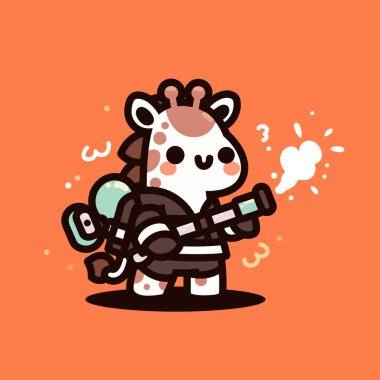 Şapkalı ve atkılı sevimli ayı.