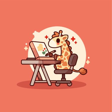 Ofisteki sevimli zürafa.