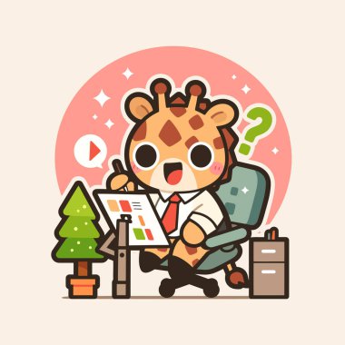 Sevimli çizgi hayvan karakter.