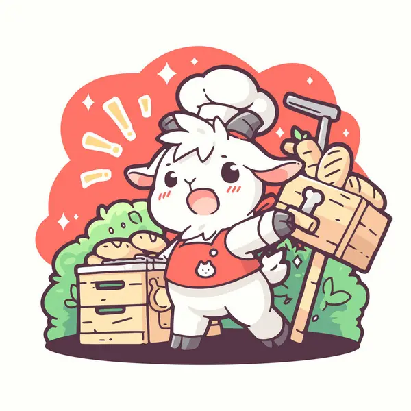 Tatlı bir keçinin vektör çizimi