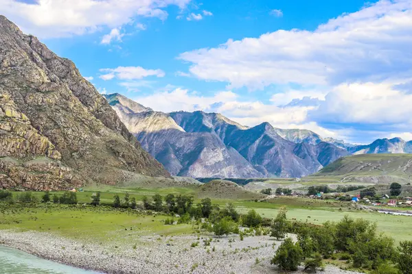Yazın Altai 'nin yüksek dağları