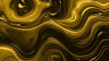 Mermer erimesinin ve parlak koyu altın rengi eğiminde dalgalar halinde hareket etmesinin soyut arkaplanı