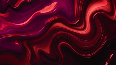 Mermer erimesinin soyut arkaplanı ve dalgalı parlak kan kırmızı renk eğiminde hareket ediyor