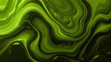 Mermer erimesinin soyut arkaplanı ve parlak tropikal yaprakların dalgalı yeşil gradyanı