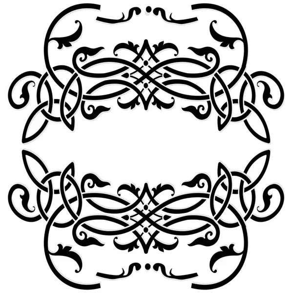 Vector Keltische Ornament Bloemkader Label Sjabloon — Stockvector