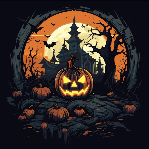 Halloween Eine Gruselige Und Düstere Vektorillustration Zum Thema Feier — Stockvektor