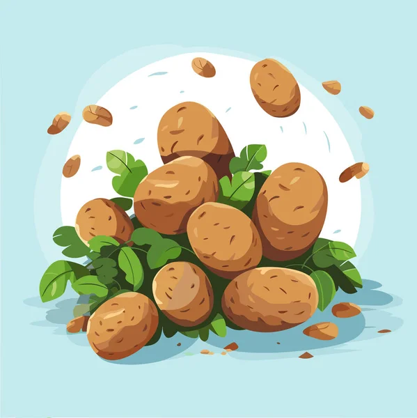 Μερικές Πατάτας Διανυσματική Απεικόνιση Εικονογράφηση Διανυσματικών Τροφίμων — Διανυσματικό Αρχείο