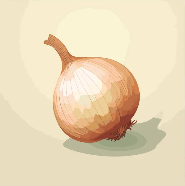 Лук Целый Овощ Изолирован Нейтральном Фоне Векторная Иллюстрация Продуктов Питания — стоковый вектор