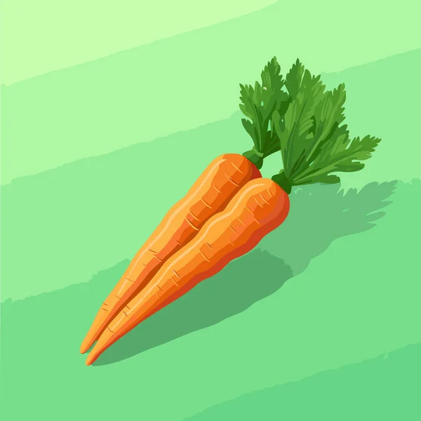 Carrot Whole Vegetable Isolated Neutral Background Vector Food Illustration — Stock Vector