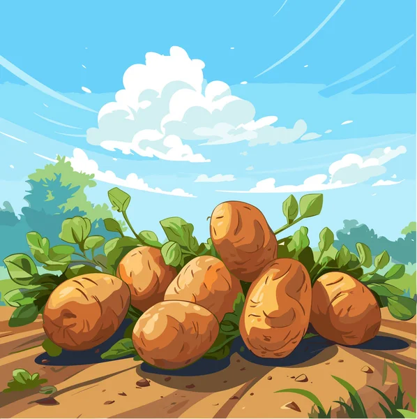 Quelques Illustrations Vectorielles Pommes Terre Illustration Vectorielle Des Aliments — Image vectorielle