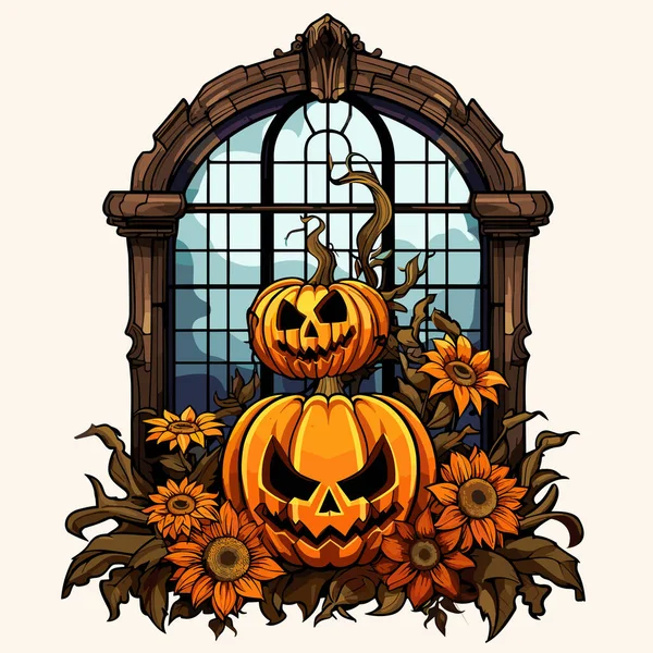 Halloween Une Illustration Vectorielle Effrayante Sombre Sur Thème Célébration — Image vectorielle