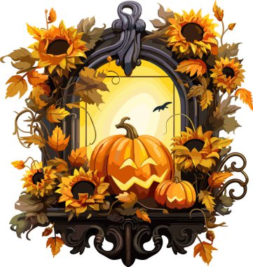 Halloween, a spooky and gloomy vector illustration on the theme of celebration. clipart