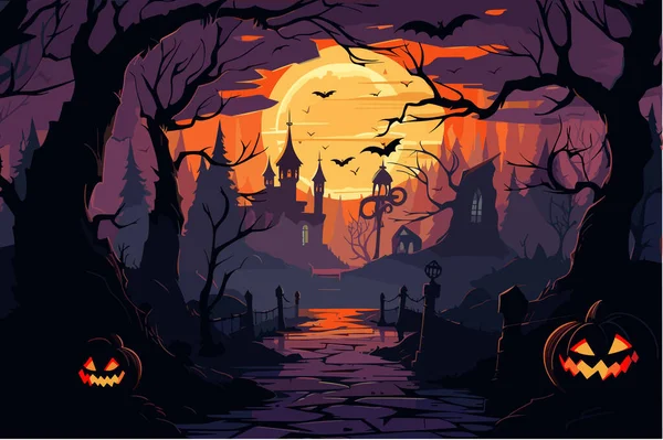 Halloween Spooky Gloomy Vector Illustration Theme Celebration — Stock Vector