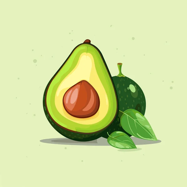 Ripe Juicy Avocado Vector Illustration — Stock Vector