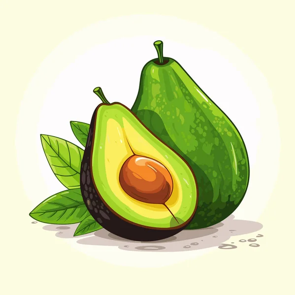 stock vector Ripe juicy avocado , vector illustration.