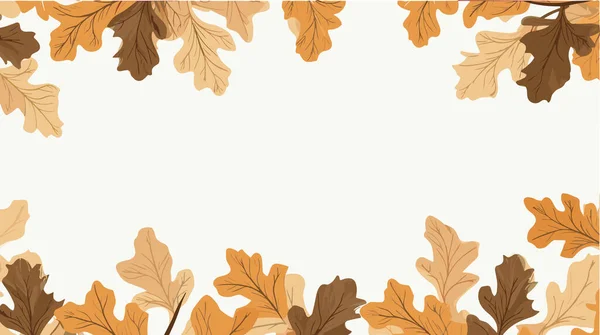 Декоративная Рамка Осенними Листьями Пустое Место Текста Векторная Иллюстрация — стоковый вектор