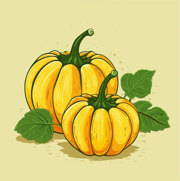 Ripe Orange Pumpkins Vector Illustration — Stock Vector