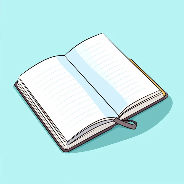 Vector Single Cartoon Spiral Notebook Απομονωμένο Λευκό Φόντο Διανυσματική Εικονογράφηση — Διανυσματικό Αρχείο